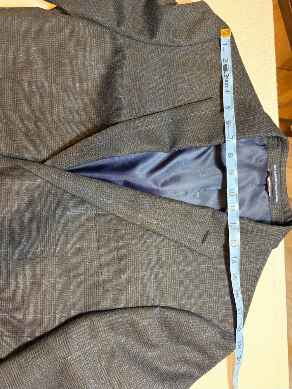 Tommy Hilfiger Charcoal Blazer with Subtle Blue Windowpane - Picture 9 of 12